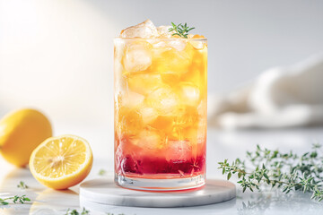 Fototapeta premium tea with lemon and ice