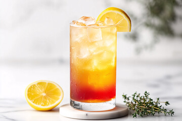 Fototapeta premium tea with lemon and ice