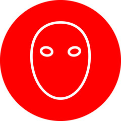 Alien Vector Line White Circle Red
