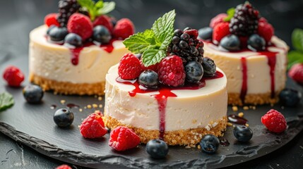 Delicious Cheesecake with Berries