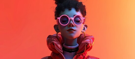 Fashionable Digital Portrait with Bold Colors