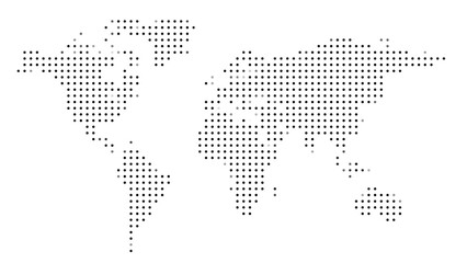 World map made of black dots illustration, vector