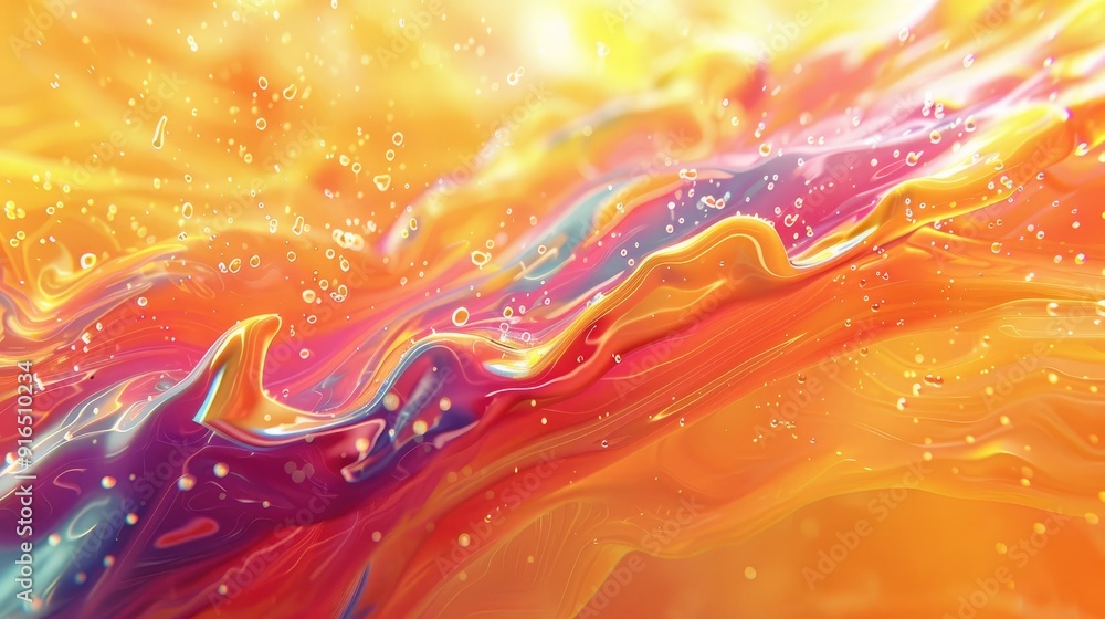 Wall mural Colorful fluid motion creating abstract shapes