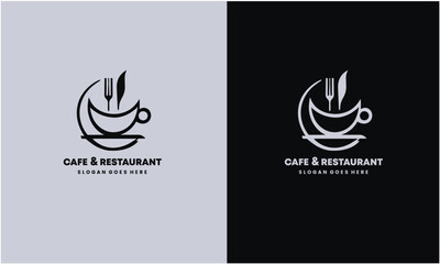 Café and restaurant logo icon vector illustration business usable with creative modern concept premium  Vector EPS10 file.