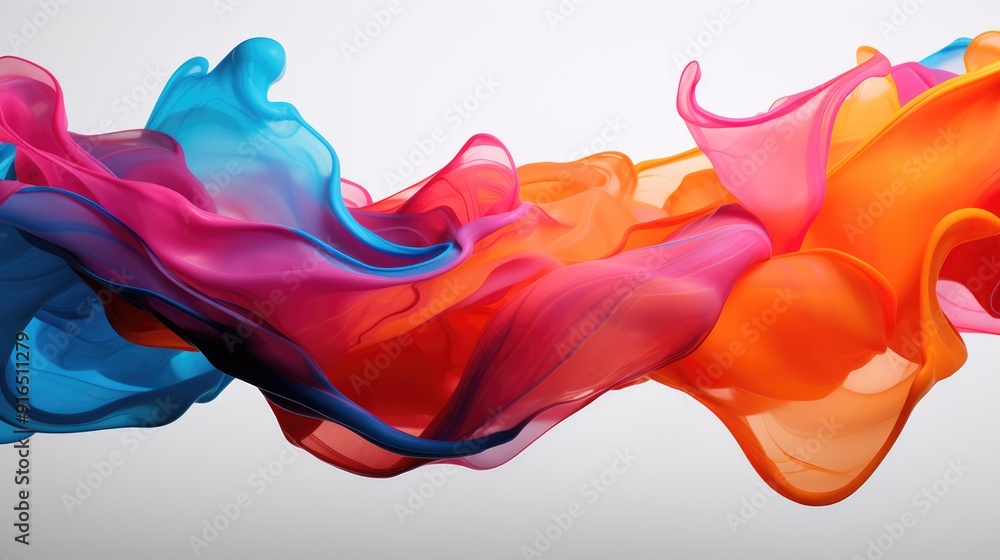 Wall mural colorful fluid motion creating abstract shapes