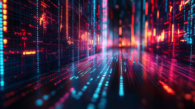 Abstack background, price drop, holographic stock market crash, futuristic business decline, digital financial crisis.
