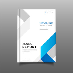 modern blue annual report cover book brochure business template design