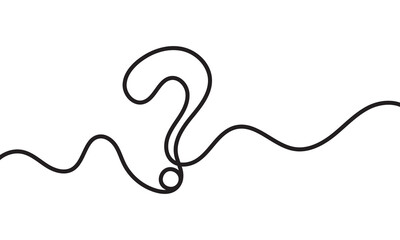 Question mark one line style. Choosing decision concept  vector illustration. isolated on white background.  EPS 10