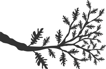 Autumn Leaf Branch Silhouette