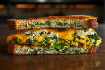Avocado and cheese sandwich