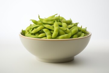 Express Edamame Bowl , white background.