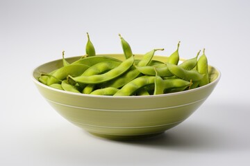 Express Edamame Bowl , white background.