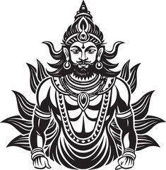 sharad purnima line art vector