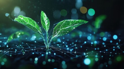 Conceptual of tech plant growth