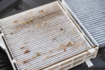 Dirty cabin filter affecting car air quality