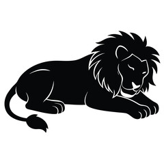 illustration of a sleeping african lion