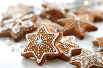 Gingerbread star isolated