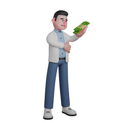 3D Male Doctor in Healthcare Profession. Male Character Holding Money. Illustrated