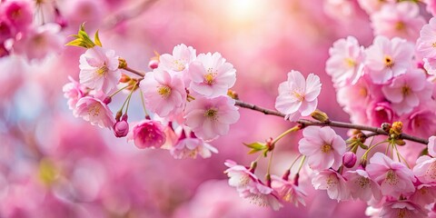 Pink cherry blossoms blooming in full beauty, spring, nature, floral, pink, petals, tree, branches, garden, season