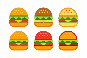 Sets Burger icon vector. Burger logo for web design