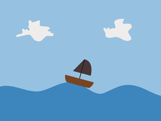 Fototapeta premium flat design maritime day vector illustration