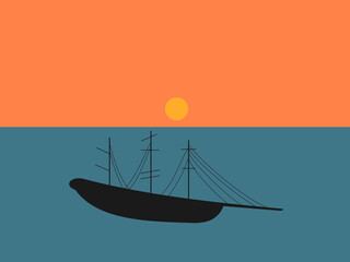 flat design maritime day vector illustration