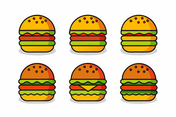 Sets Burger icon vector. Burger logo for web design