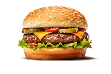 hamburger on a white background