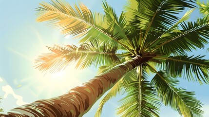 Obraz premium palm tree in the sky