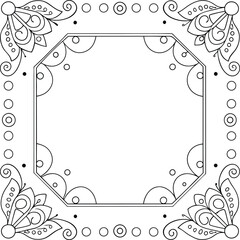 Template with corner pattern with copy space illustration