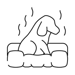 dog smell line icon vector. dog smell sign. isolated contour symbol black illustration