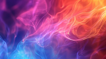 A visually striking image of colorful abstract smoke patterns blending seamlessly from orange to blue on a dark background.