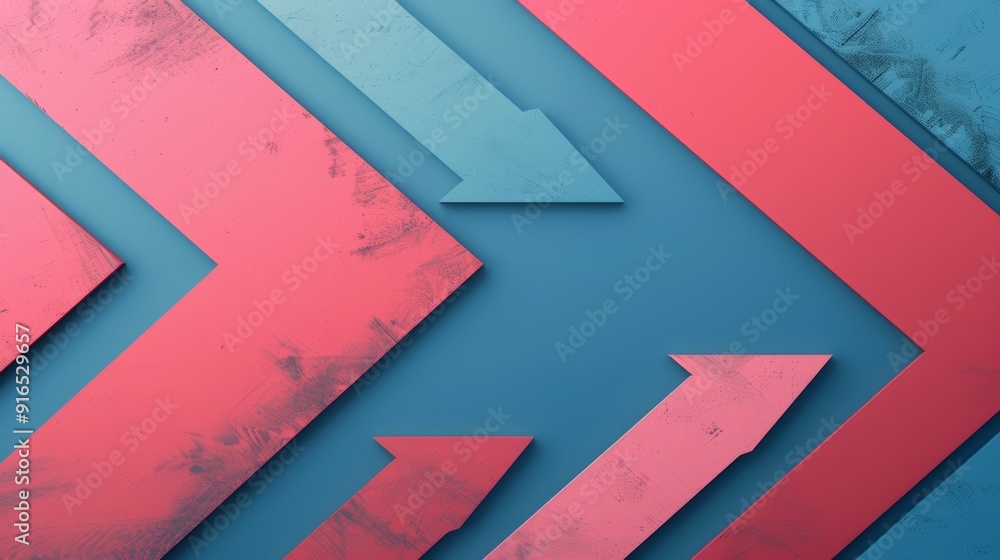 Poster this image presents colorful, abstract arrows arranged in a dynamic, crisscross pattern with a distr