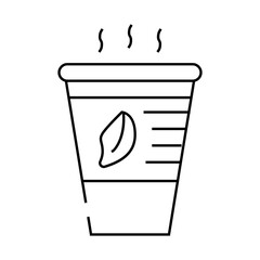 tea smell line icon vector. tea smell sign. isolated contour symbol black illustration