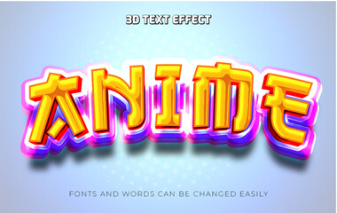Anime title 3d editable text effect style