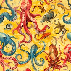 Colorful Octopus Pattern.