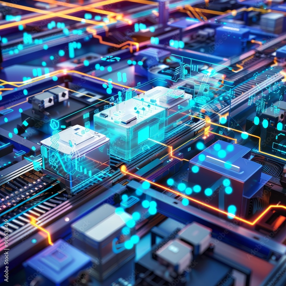 Poster visualize the future of the ems supply chain transformed by quantum computing advancements.