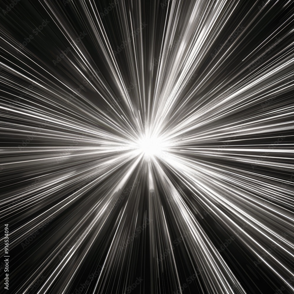 Poster a white light effect to simulate extreme speed when zooming towards the center of the image