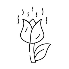 flowers smell line icon vector. flowers smell sign. isolated contour symbol black illustration