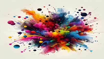 Colorful ink splatter splash spray brush abstract background