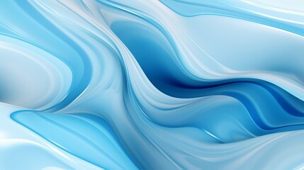 blue Wavy Glass Shapes Background