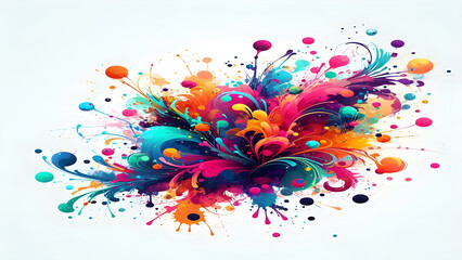 Fototapeta premium Colorful ink splatter splash spray brush abstract background