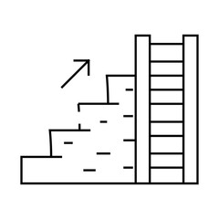 ladder and stair line icon vector. ladder and stair sign. isolated contour symbol black illustration