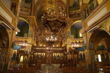 Fototapeta premium Interior view of the Resurrection Cathedral in the Albanian city of Korca