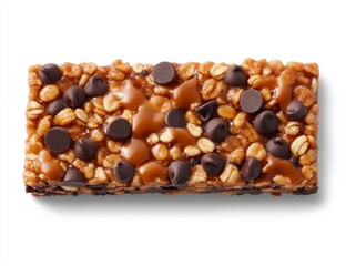 Oversized Rectangular Cereal Bar with Chocolate Chips and Granola on Top