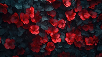 Close-up of blooming flower beds of amazing flowers. Ai generation
