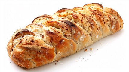 This Italian bread is a traditional Sardinian loaf, perfect for European gastronomy, and is pictured on a white background.