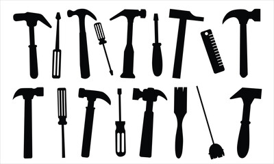 Labor Day Various hand tools vector silhouette icon set Stock Vector Adobe Stock