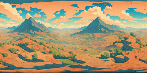 HDRI Anime and Cartoon Equirectangular Landscape Panorama Z3