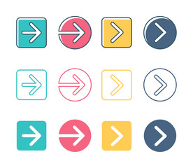 Various arrow icon element template. Suitable for design element of infographic, app navigation, and arrow marker.